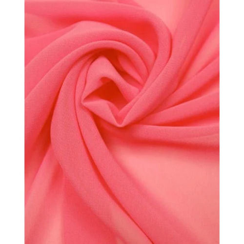 Pink 80 Meter X 45 Inches Wide 30 G/M3 60 Gsm Plain Georgette Fabric For Garments Use