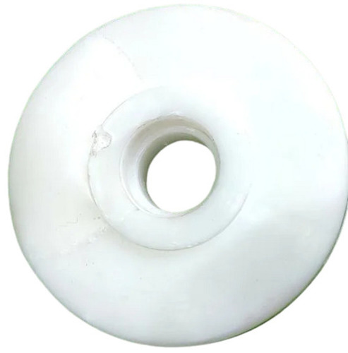 White 8X1 Inches 30 Mm Thick Round Rigid Nylon Wheel For Trolley Use