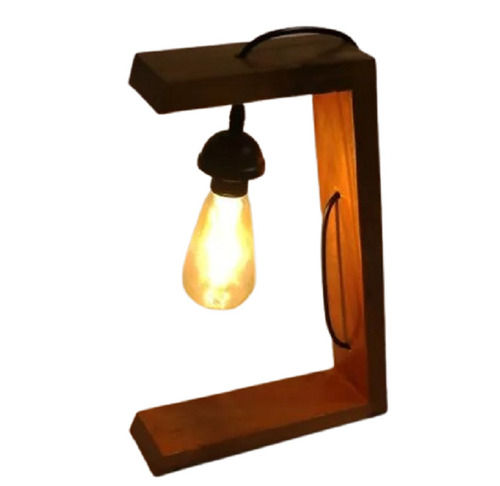 Brown Biodegradable Rectangular Modern Incandescent Light Electric Wooden Table Lamp