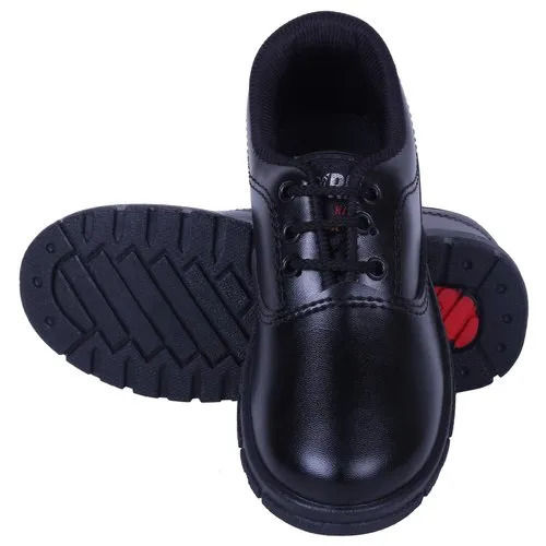 Boys Black Canvas Lace Up School Shoes