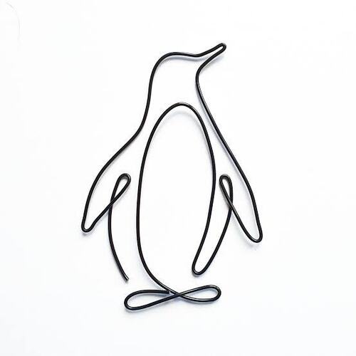 Decorative Penguin Shape Wire Silhouette By Mkau International