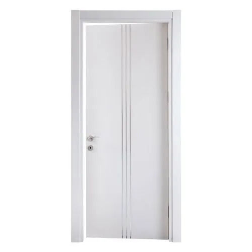 White Designed Modern Style Swing Open Right Side Lock Pvc Interior Doors