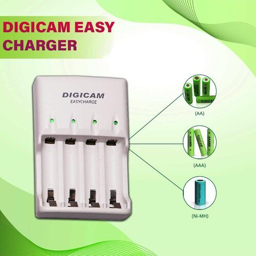 Digicam Easy Fast Charger For AA/AAA And Ni-MH Rechargeable Batteries With Detachable AC Cord