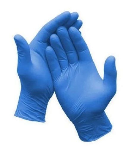 Blue Full Finger Plain Daily Wear Latex Hand Gloves