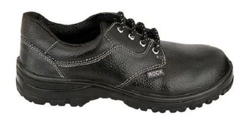 Black Lace Closer Pu Leather Safety Shoes For Men