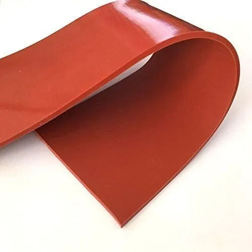 Orange Plain Smooth Shiny Surface Industrial Silicone Rubber Sheets