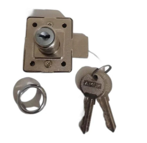 Silver Stainless Steel Multi Purpose High-Security Lock With Regular Keys For Doors And Drawers Usage 