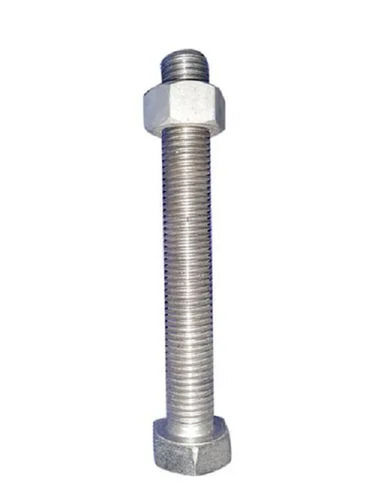 Silver Treatment Polished Hexagonal Head Stainless Steel Long Bolt Nut