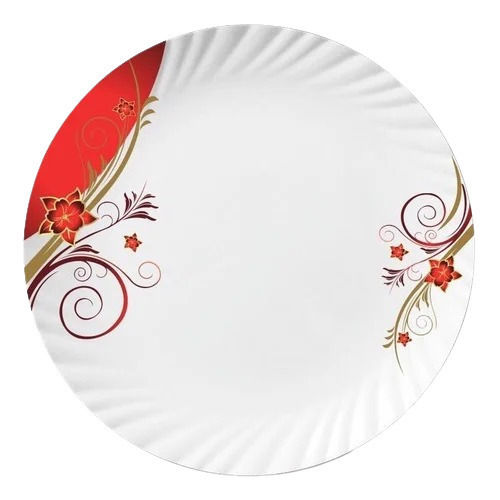 Multicolor 10 Inch Round Printed Polished Finish Melamine Dinner Plate 