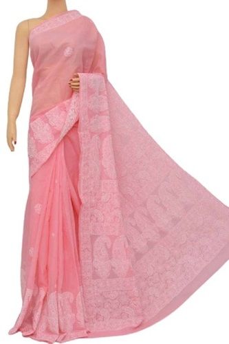 Summer Comfortable Beautiful Designer Printed Casual Wear Pink Cotton Saree