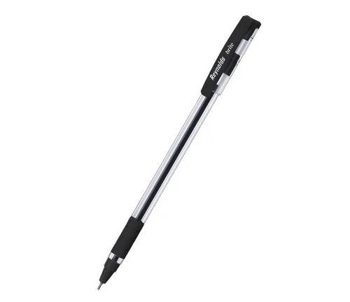 Comfortable Grip Lightweight Plastic Waterproof Black Ink Ball Point Pen For Writing