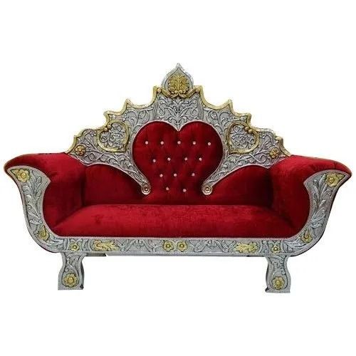 Designer Modern Velvet And Wooden Wedding Sofa With Armrest Carpenter Assembly