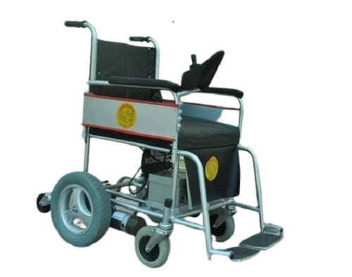 Joystick Operated Portable Motorized Wheelchair With Fixed Footrest 