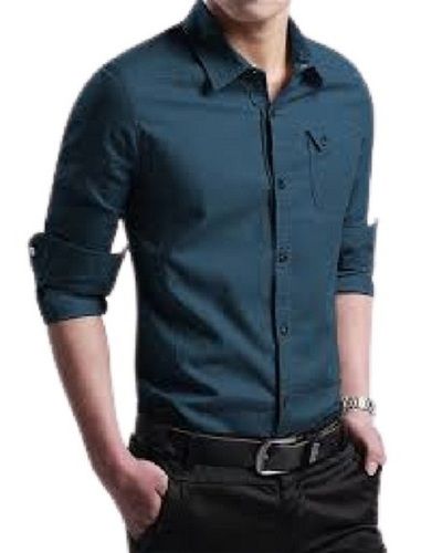 Mens Breathable And Comfortable Plain Full Sleeves Formal Wear Cotton Shirts Chest Size: 45 Inch