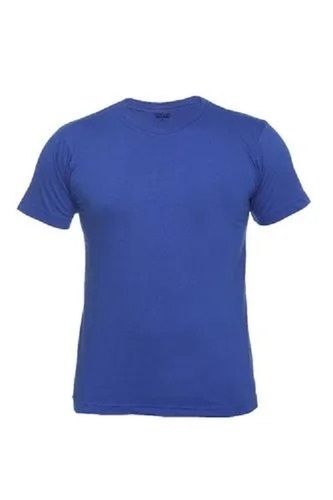 O Neck Plain Short Sleeves Cotton Mens T-Shirt 