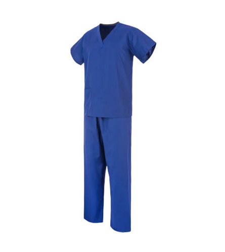 Skin Friendly Short Sleeve Plain Cotton Scrub Suit For Hospital Use 