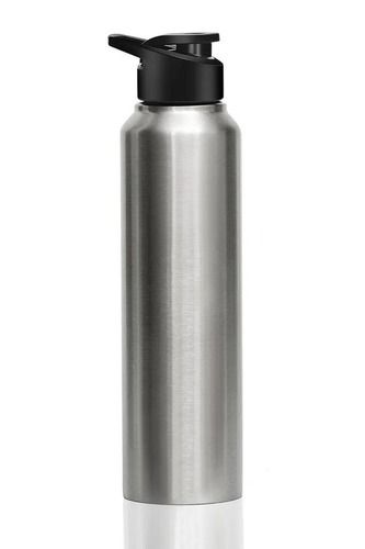 Silver 1 Liter Plain Polished Finished Round Stainless Steel Promotional Sipper Bottle