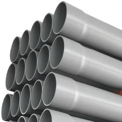 Gray 4 Inches 6 Meter Polished Finish Round Pvc Boring Pipes