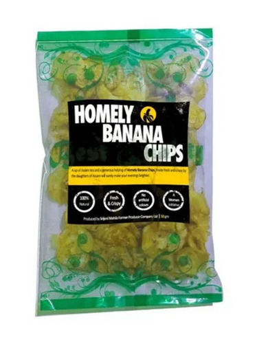 50 Gm Pack Salty And Refined Oil Homely Banana Chips Packaging Size: 50Gm