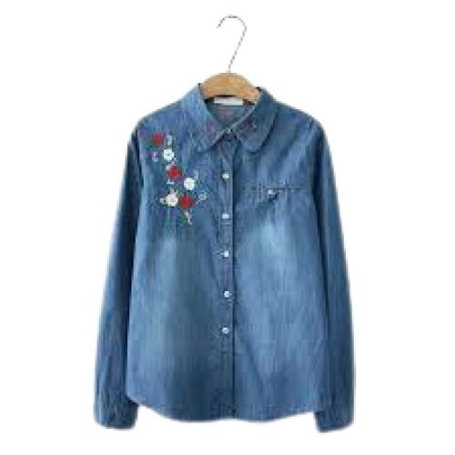 Layerz embroidered denim shirt – Violet Skye Boutique