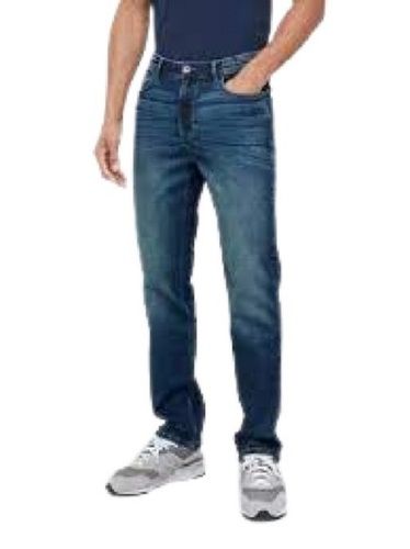 Blue Casual Wear Regular Fit Comfortable Stretchable Plain Denim Jeans For Men