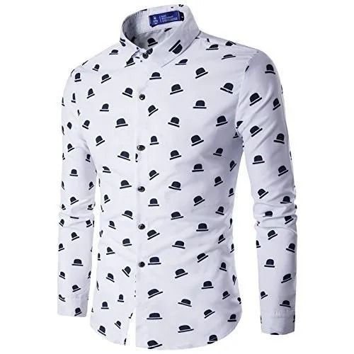 Comfortable Button Closure Full Sleeves Cotton Printed Shirt For Mens Age Group: 18 Year Above