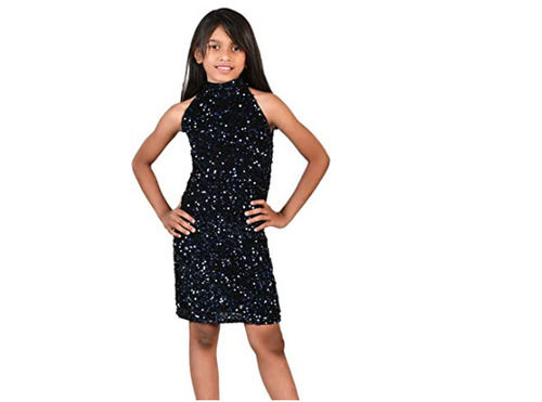 Modern Sleeveless Embroidered Velvet Kids Western Wear Age Group: Girls