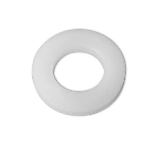 White 3.2 Mm Thick Matte Finished Plastic Round Shape Washer For Industrial Use 