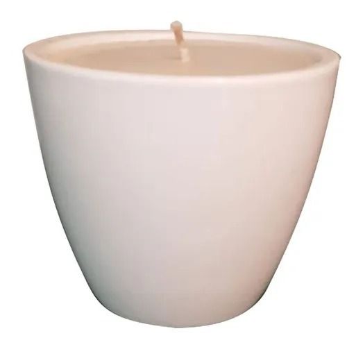 Polished Finish Round Wax And Ceramic Jar Scented Candle