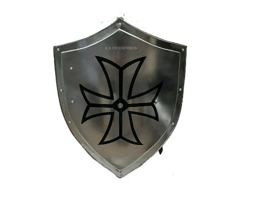 सजावट के उपयोग के लिए 24 इंच पॉलिश आयरन और स्टील आर्मर शील्ड