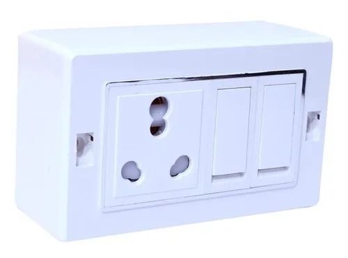 White 4X10X2 Mm Rectangular Modular Electrical Switch Boards For Electrical Fitting