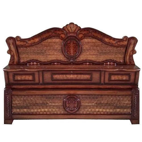 6x3 Feet Indian Style Rectangular Solid Wood Designer Bed Headboard 