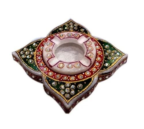 6x6 Inch Lightweight Heat Resistant Square Marble Modern Decorative Ashtray 