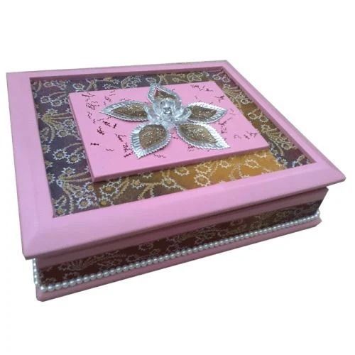 Pink 9X6 Inch Rectangular Printed Cardboard Designer Sweet Box 