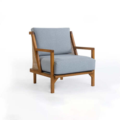  कुशन और आर्मरेस्ट के साथ आधुनिक डिजाइन की लकड़ी की लाउंज कुर्सी 