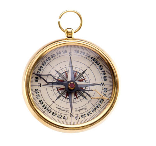 Golden Polished Antique Brass Compass For Outdoor Camping Use