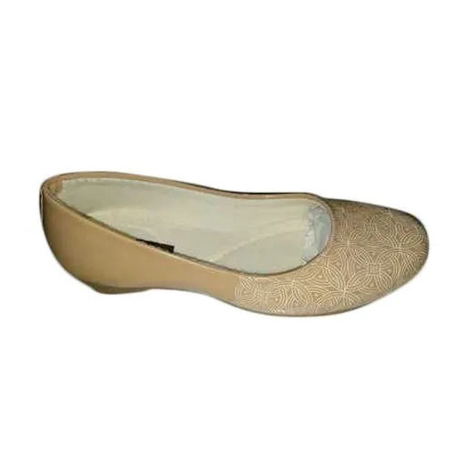 Golden Pvc Flat Waterproof Fancy Printed Rexine Ballerina Bally