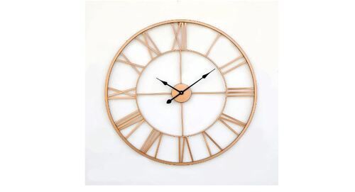 Round Charm Polished Iron Wall Clock For Home Decoration