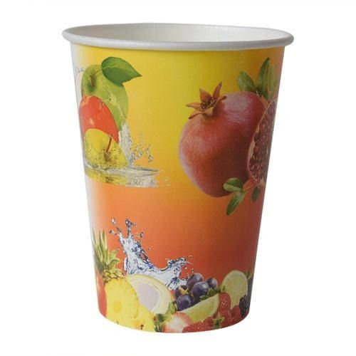 White Thick Disposable Round Printed Paper Glass For Parties And Events