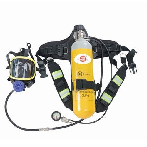 Yellow & Black Waterproof Unisex Steel And Fiber Air Breathing Apparatus For Safety Purposes