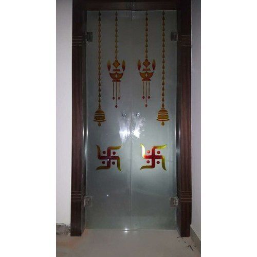 10 - 12 Mm Thickness Clear Pooja Room Glass Door For Home