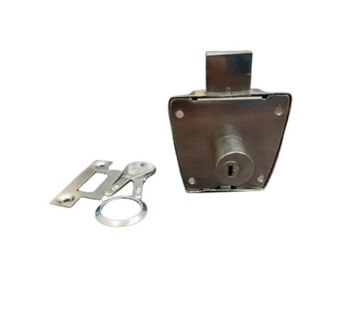 2 Keys Nickel Finish Square Iron Cupboard Lock  Application: Metal/Wood Cabinet