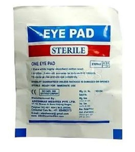 White 4 Inch Round Plain Disposable Cotton Eye Pad