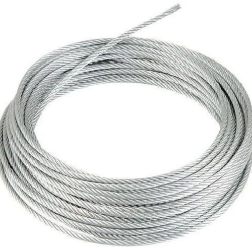 Silver 8 Mm Diameter Polished Stainless Steel Wire Rope