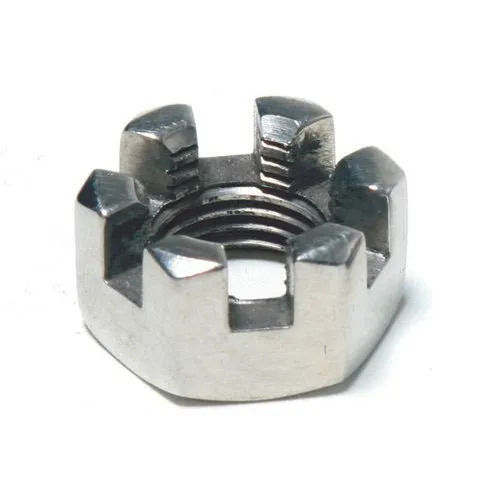 Silver Ansi Standard Hexagonal Head Lightweight Galvanized Mild Steel Slotted Nuts 