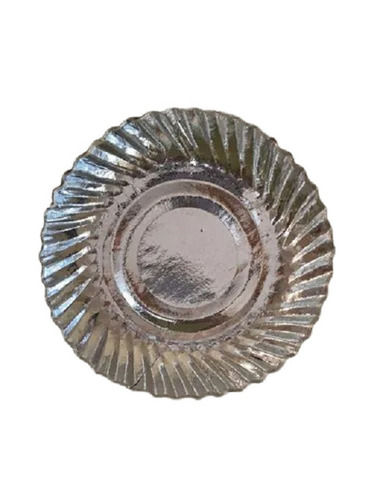 Eco Friendly Heat And Cold Resistant Disposable Plain Silver Paper Plates Size: 7Inch