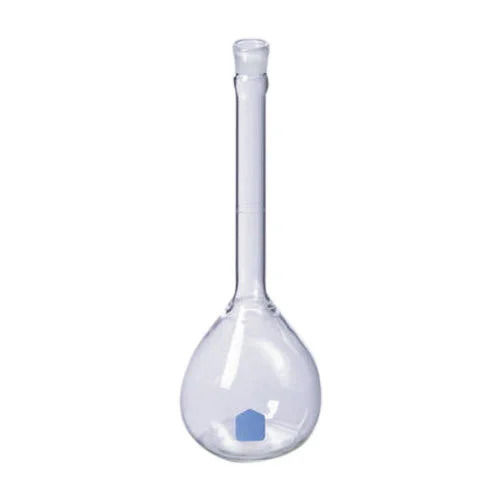 Flat Bottomed Elongated Neck Transparent Glass Laboratory Volumetric Flask Dimension(L*W*H): 15X4X15 Inch (In)