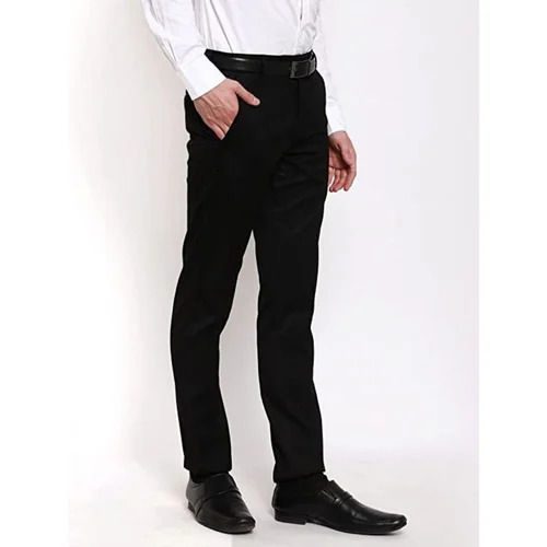 Formal Wear Black Men''s Trousers - Suitable for All Occasions | Breathable, Skin Friendly, Washable