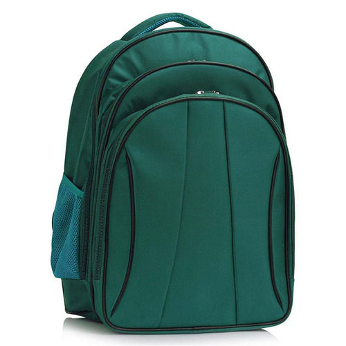 Green Color Waterproof School Bag With Zip Closure