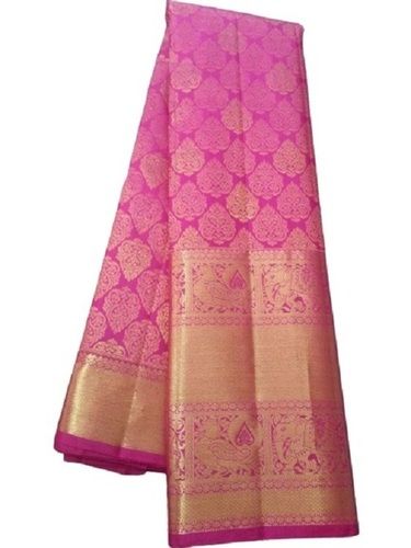 Summer Ladies Designer Party Wear Printed Pink Wedding Silk Sarees